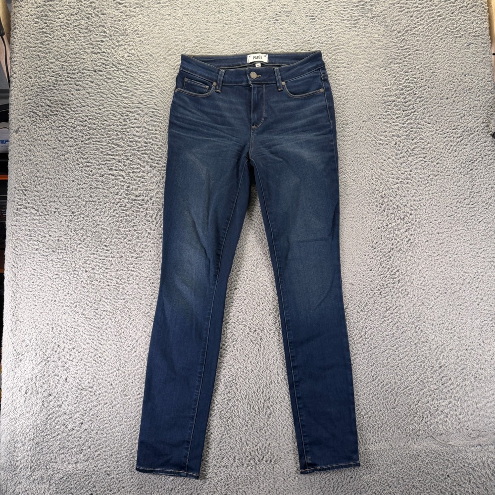 Paige Skyline Jeans Women's 28x32 Blue Cotton Denim Skinny Leg Faded Stretch